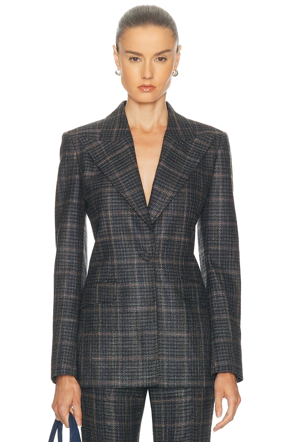 Image 1 of Gabriela Hearst Leiva Blazer in Charcoal Multi