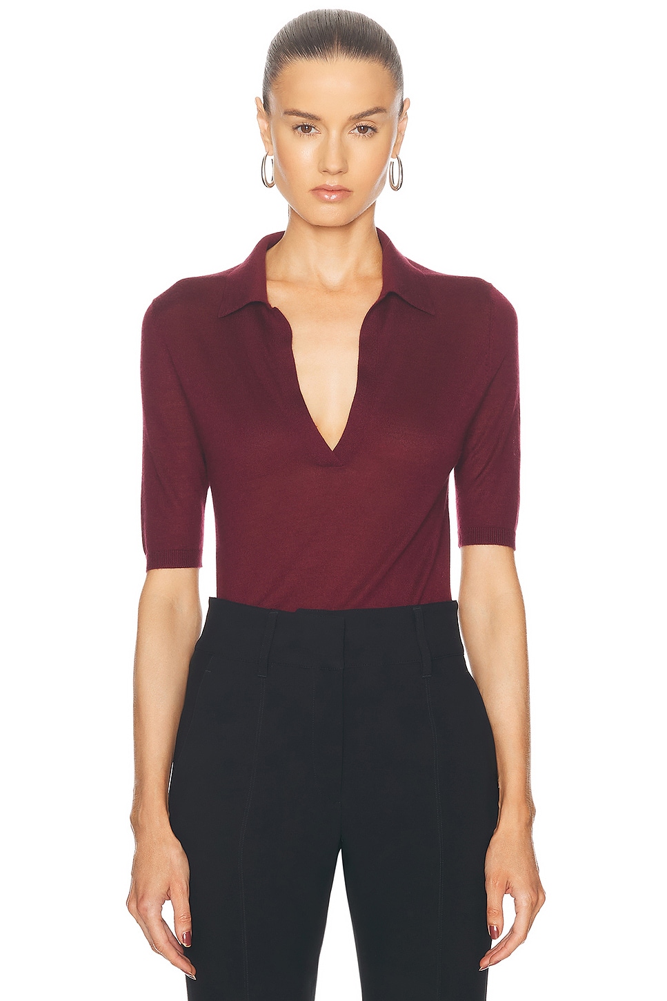 Frank Polo Top in Wine