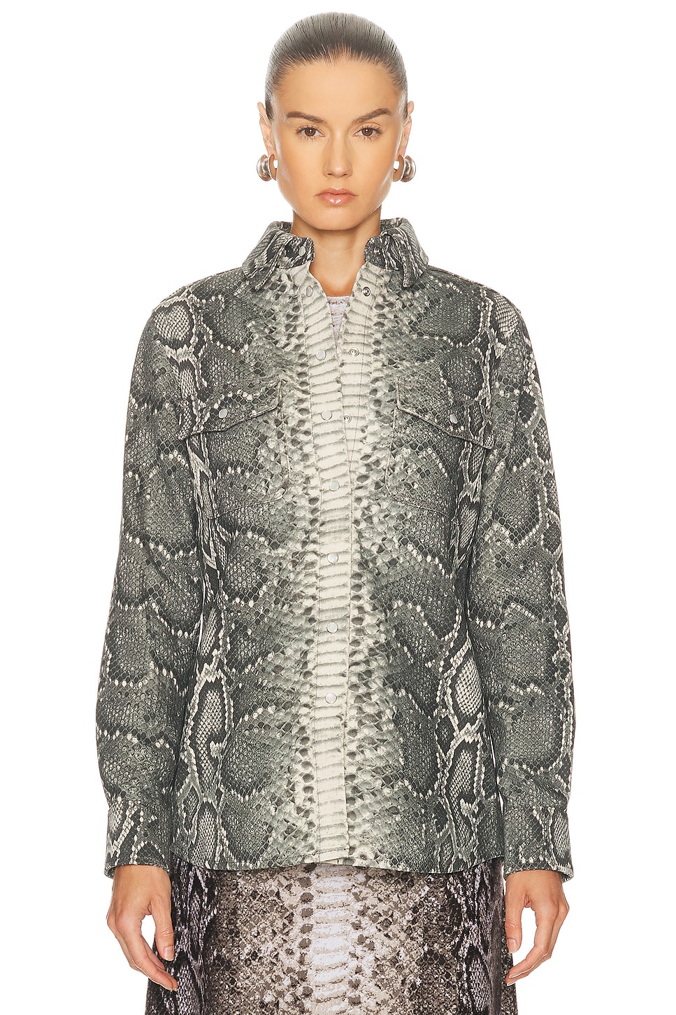 Image 1 of Gabriela Hearst John Austin Shirt in Greyscale