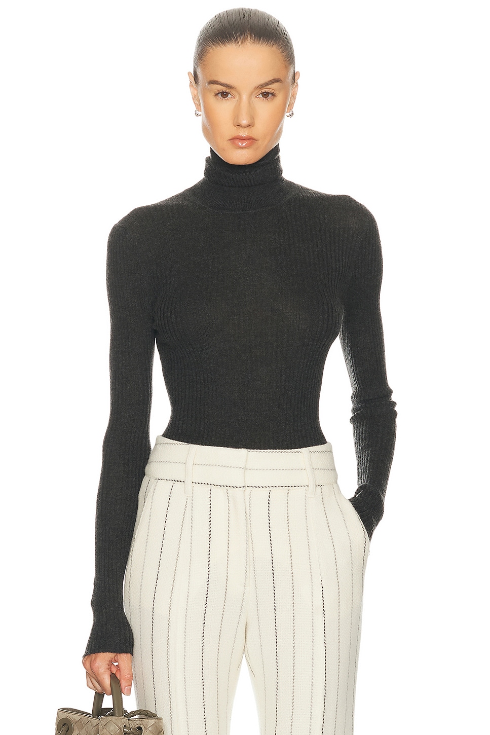 Image 1 of Gabriela Hearst Peppe Turtleneck Top in Charcoal