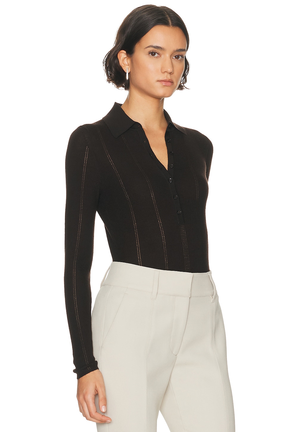 Gabriela Hearst Sophia Polo Top In Black