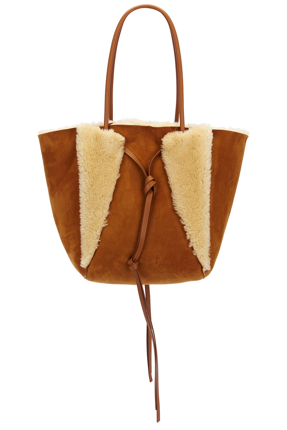 Gabriela Hearst Marija Shearling And Suede Tote Bag In Brown