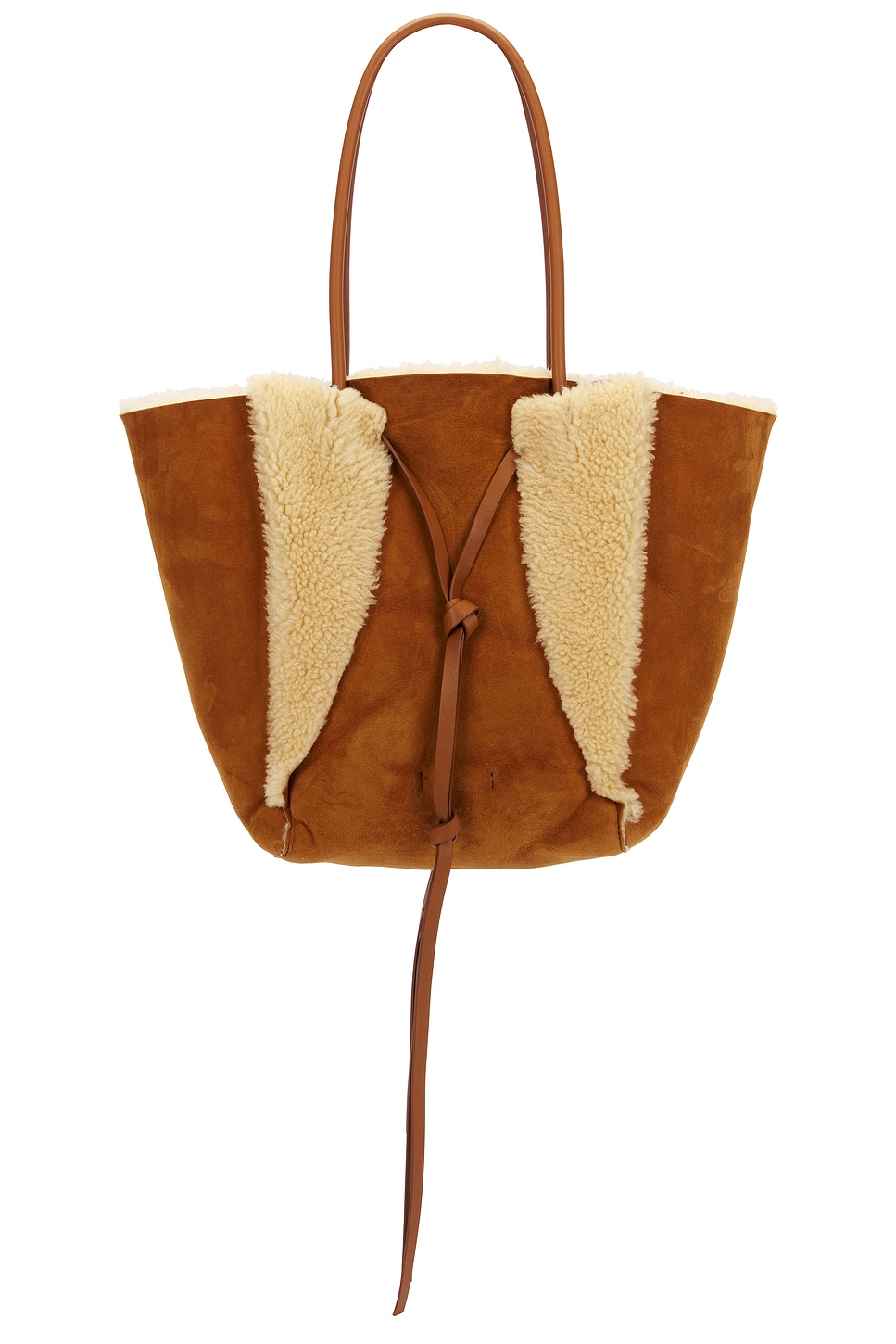 Gabriela Hearst Marija Shearling And Suede Tote Bag In Brown