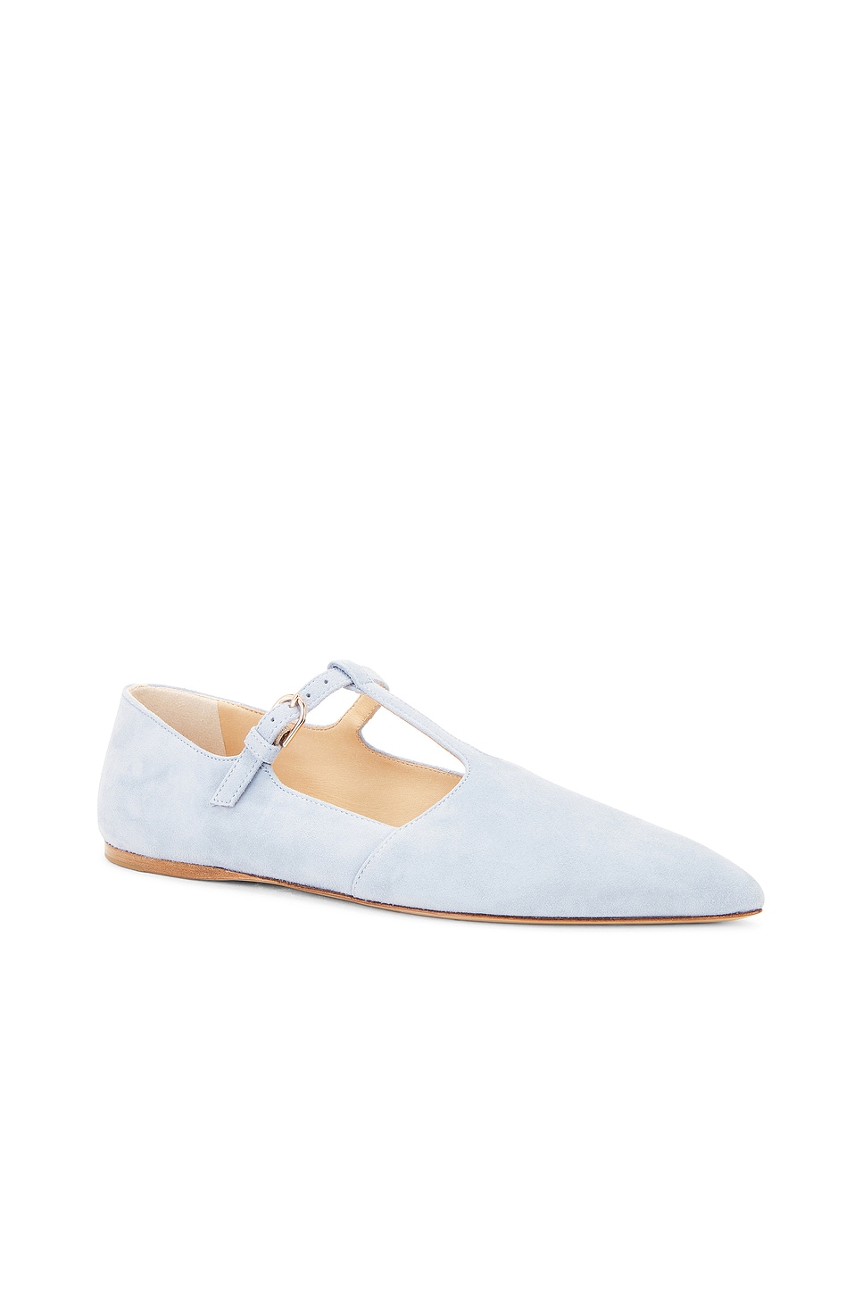Gabriela Hearst Lola Ballerina Flat In Stone Blue