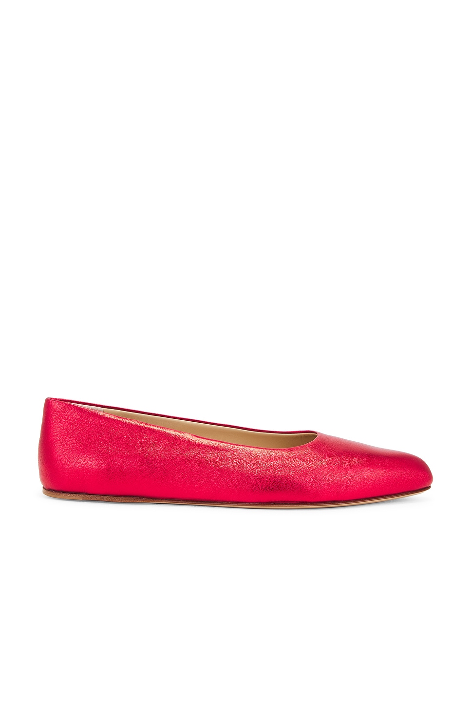 Image 1 of Gabriela Hearst Andre Ballerina Flat in Metallic Red