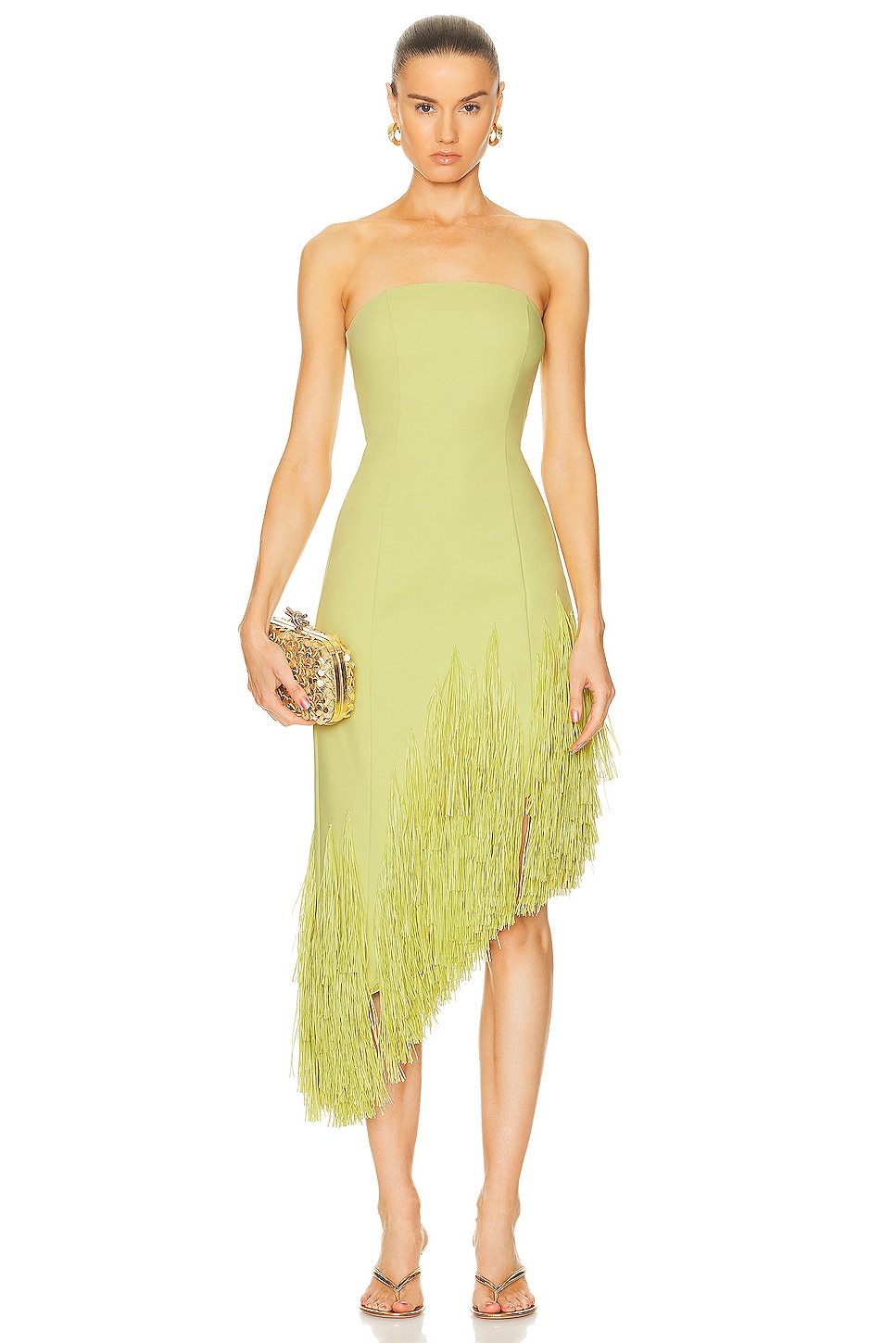 Image 1 of Cult Gaia Libby Mid Length Gown in Lemon Sorbet