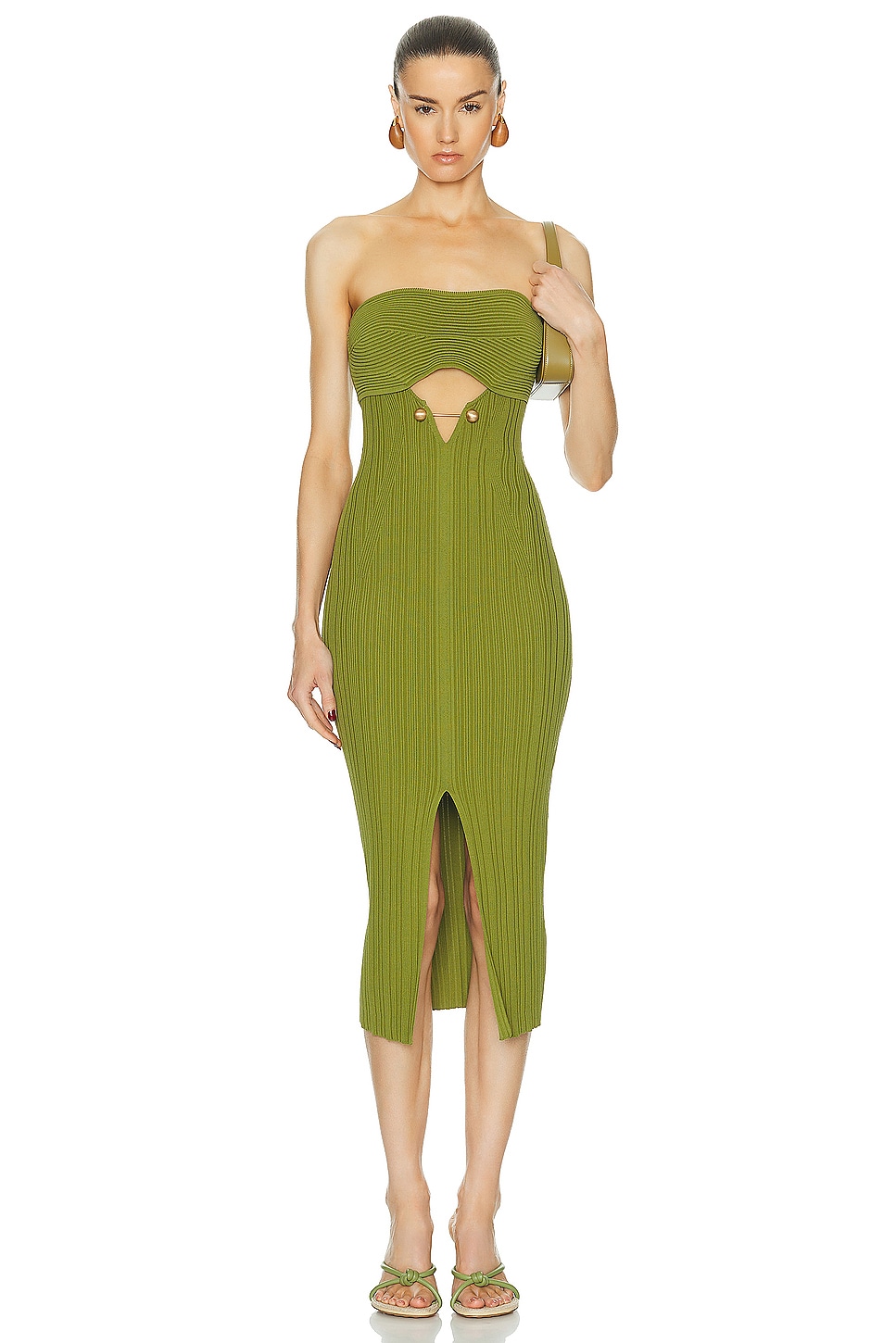 Image 1 of Cult Gaia Christy Knit Dress in Olea