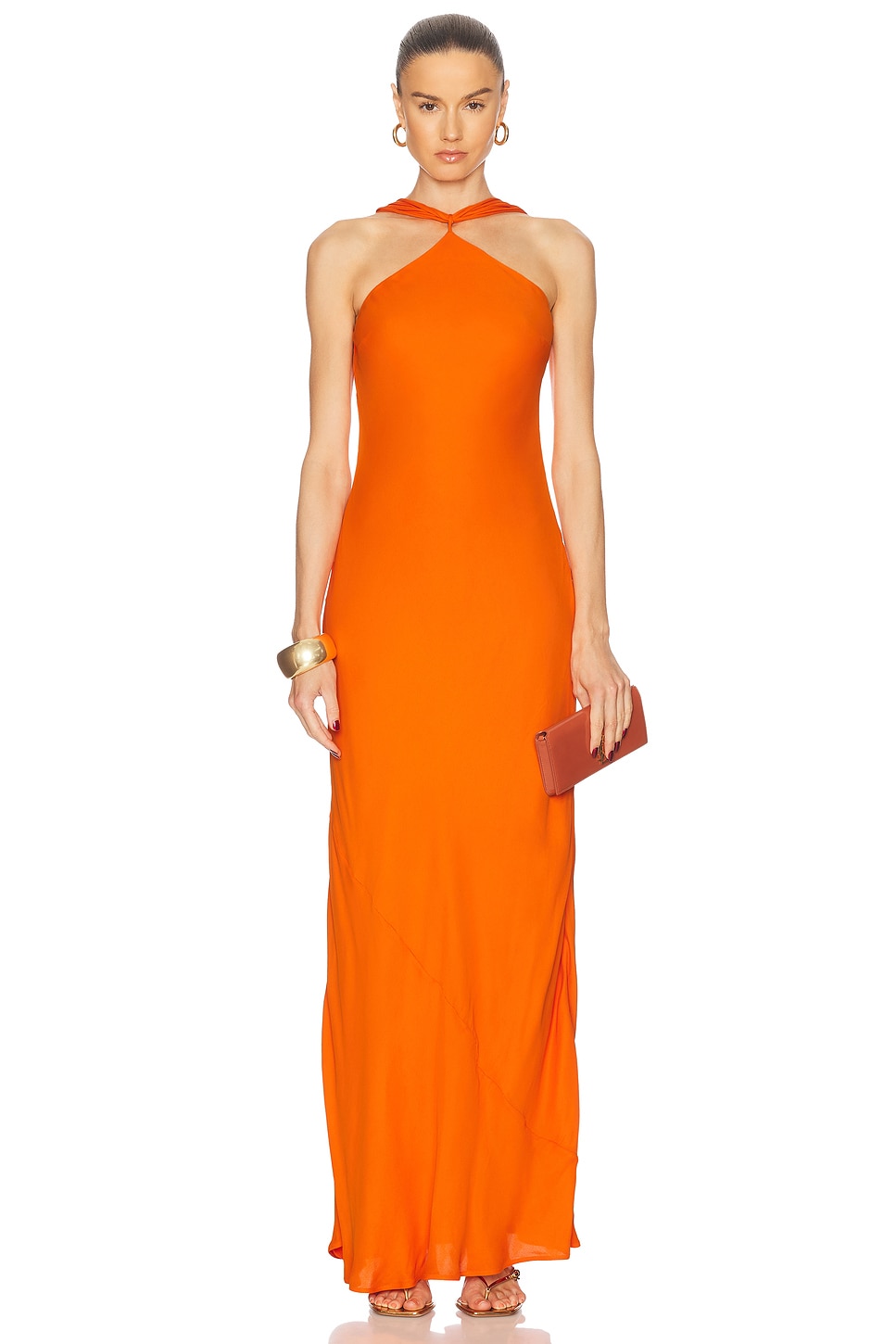Shop Cult Gaia Phoebe Gown In Persimmon