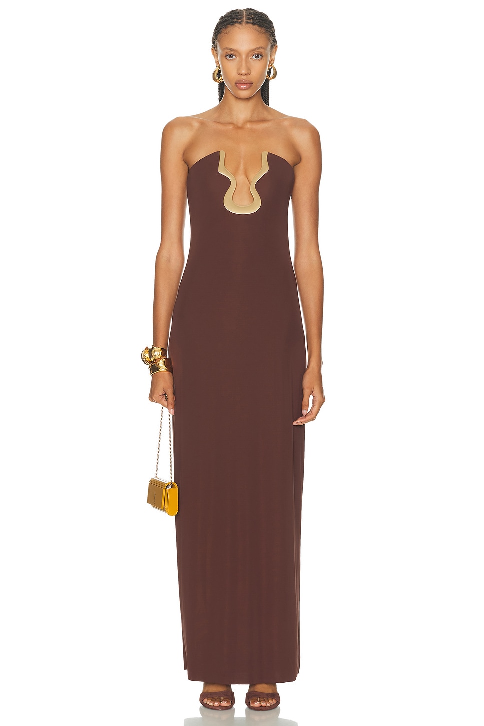 Cult Gaia Abril Gown In Burgundy