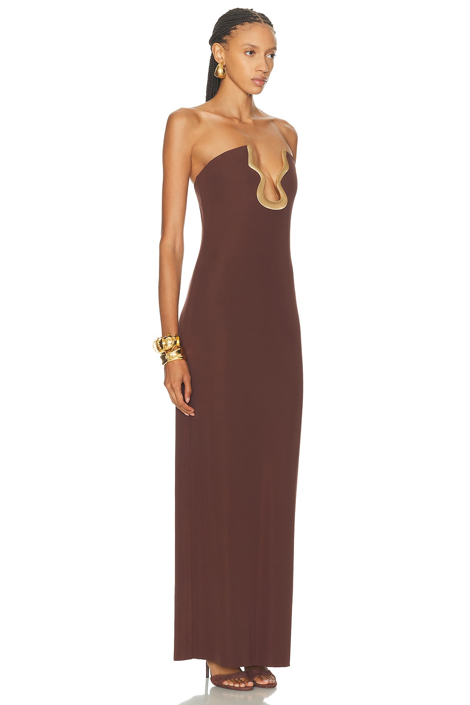Cult Gaia Abril Gown In Burgundy