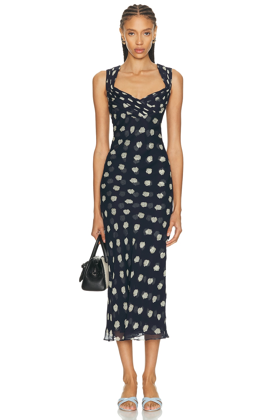 Image 1 of Cult Gaia Eliseo Dress in Small Dot Deep Lake