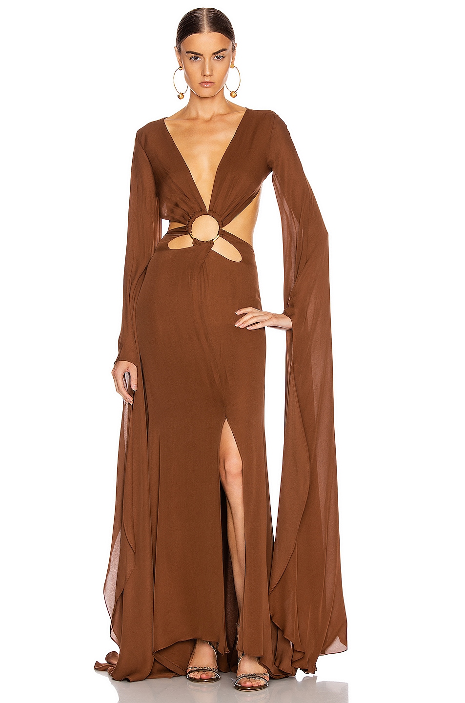 Image 1 of Cult Gaia Jasmin Cutout Gown in Palm