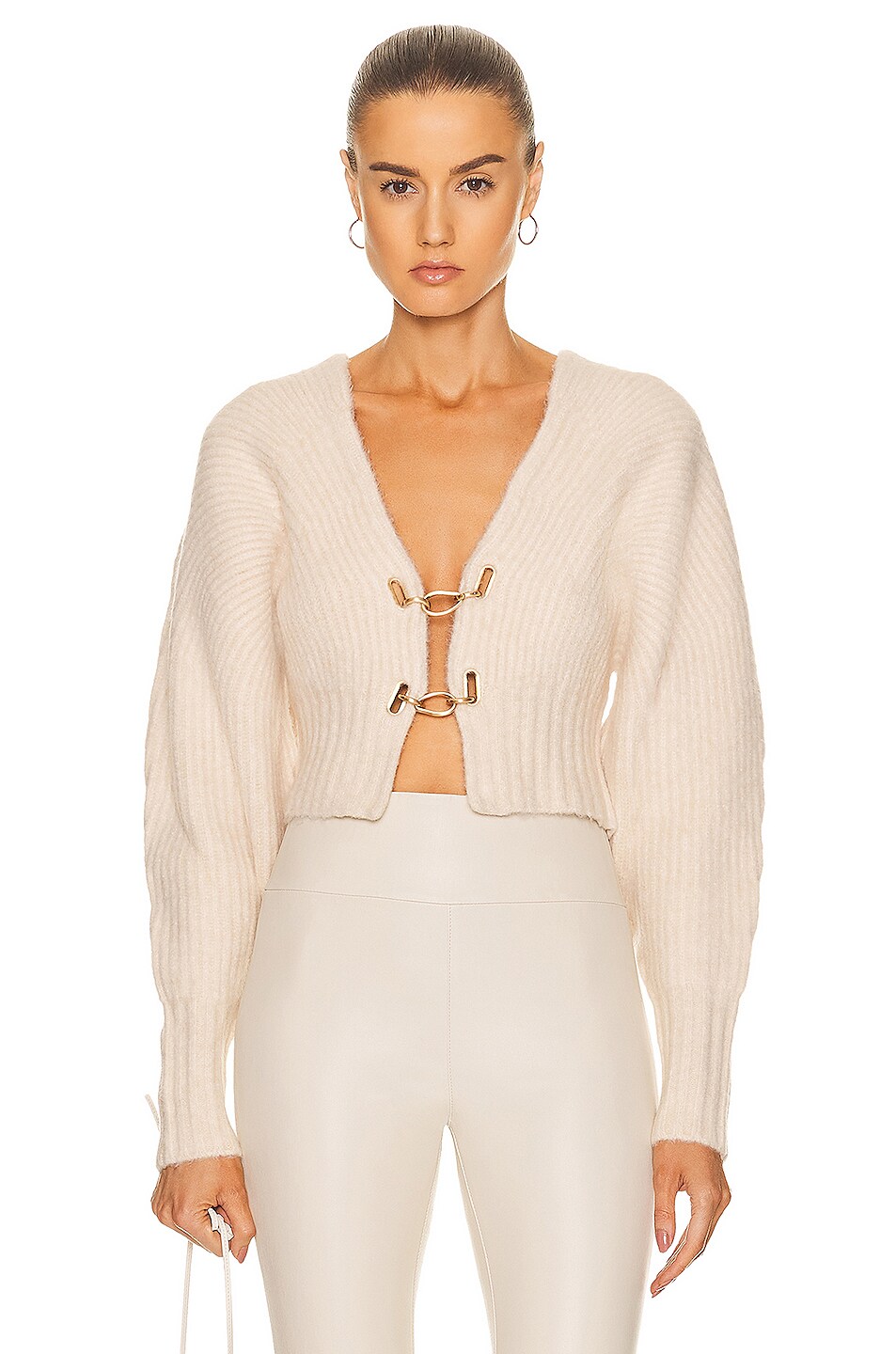 Image 1 of Cult Gaia Casella Knit Cardigan in Off White