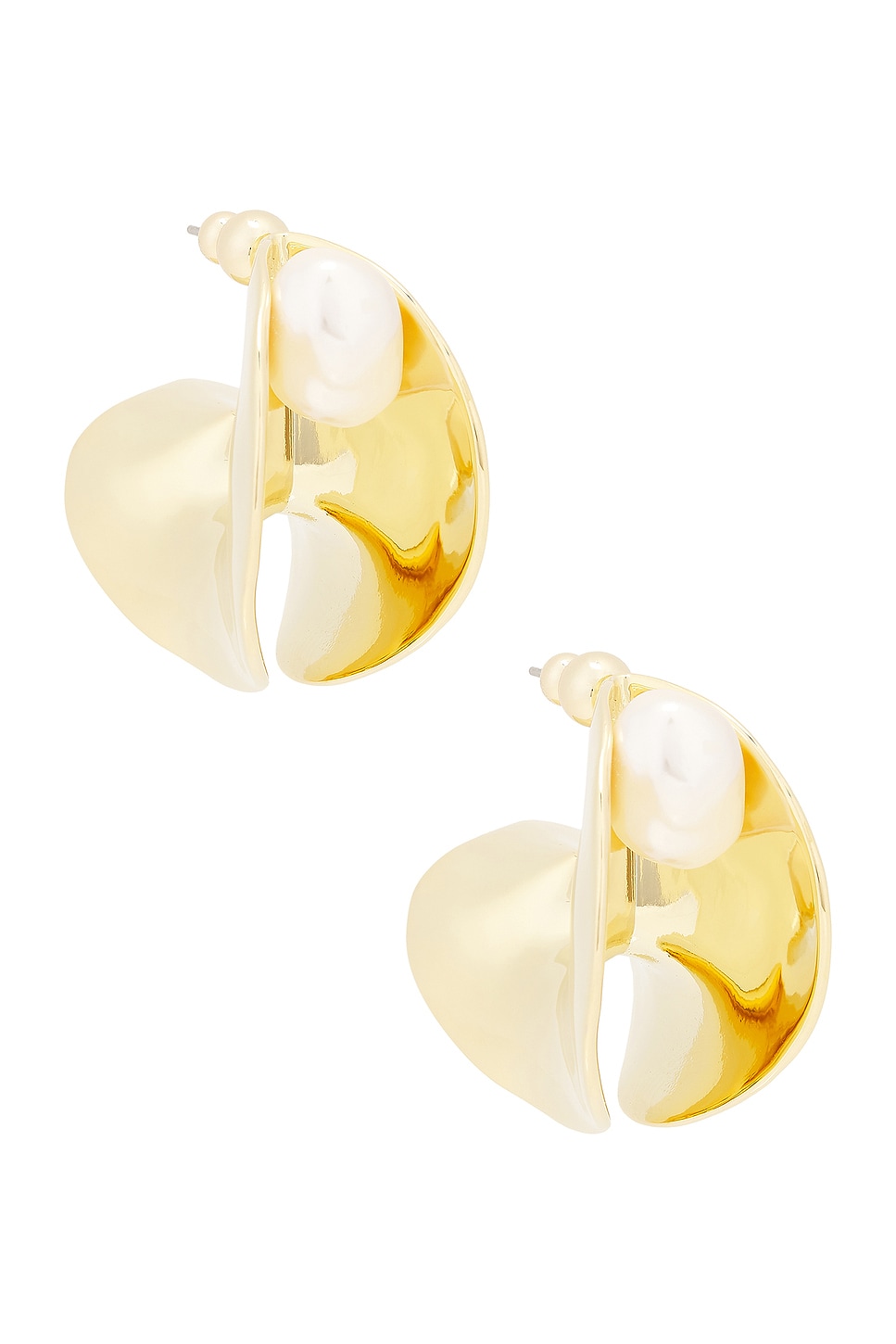 Image 1 of Cult Gaia Shira Earrings in Shiny Brass