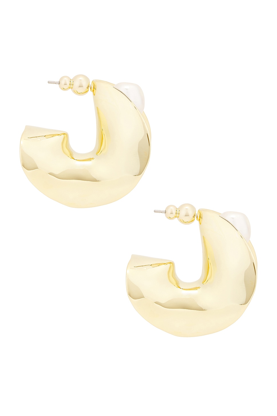 Shop Cult Gaia Shira Earrings In Shiny Brass