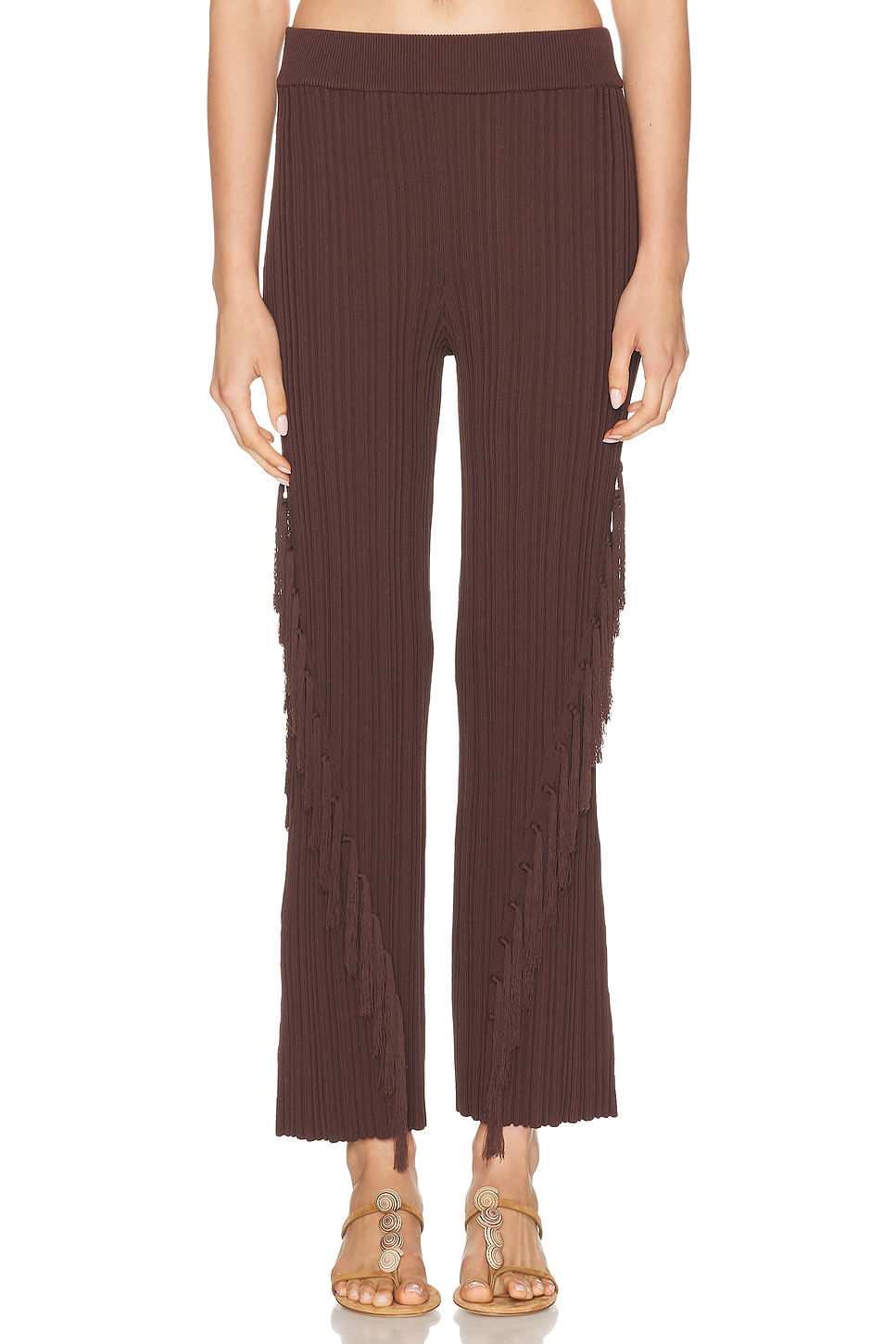 Cult Gaia Maude Knit Pant In Brown