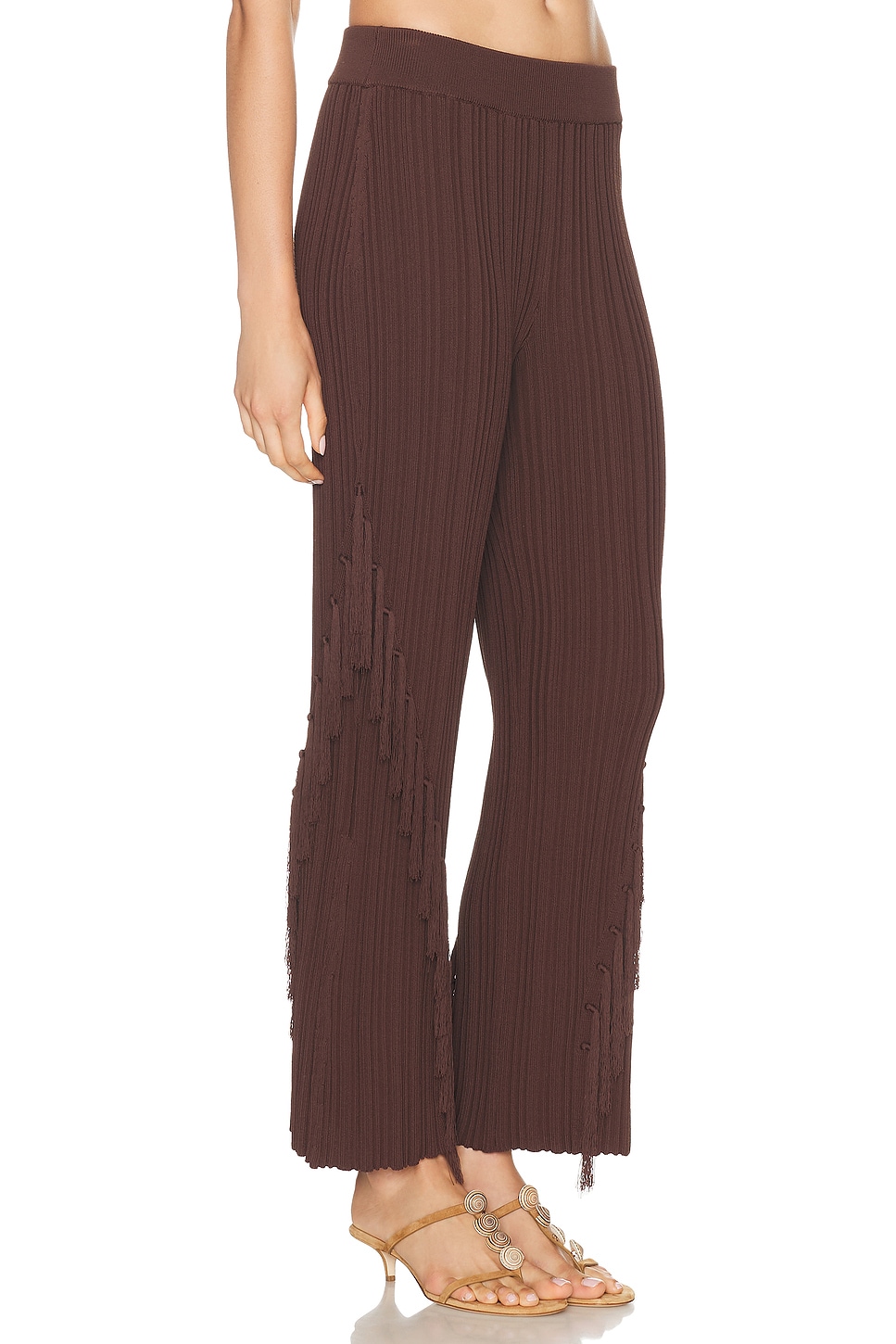 Cult Gaia Maude Knit Pant In Brown
