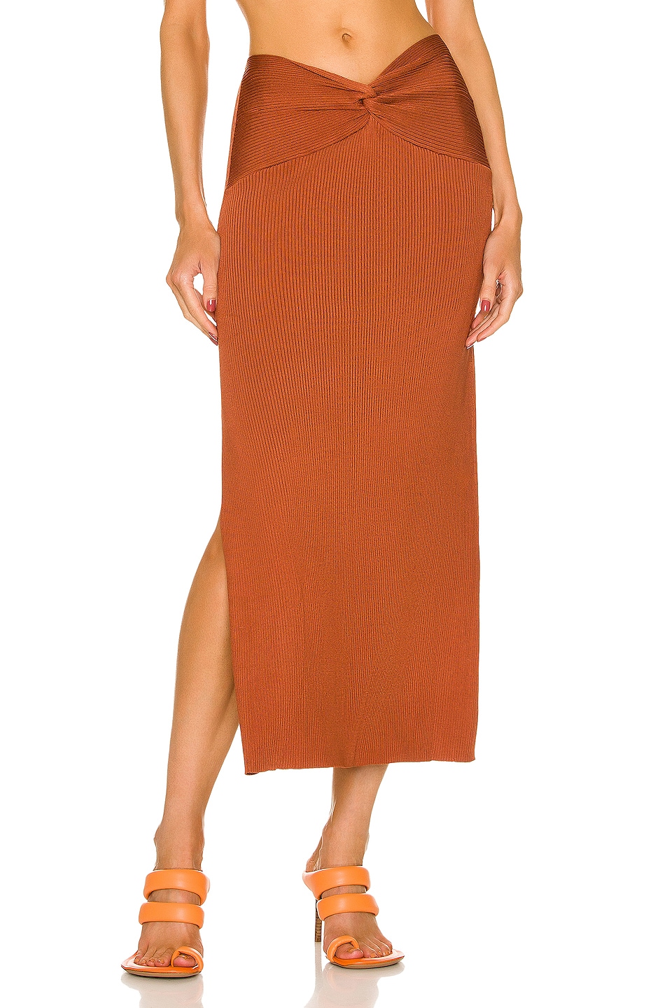 Image 1 of Cult Gaia Kana Knit Skirt in Amber