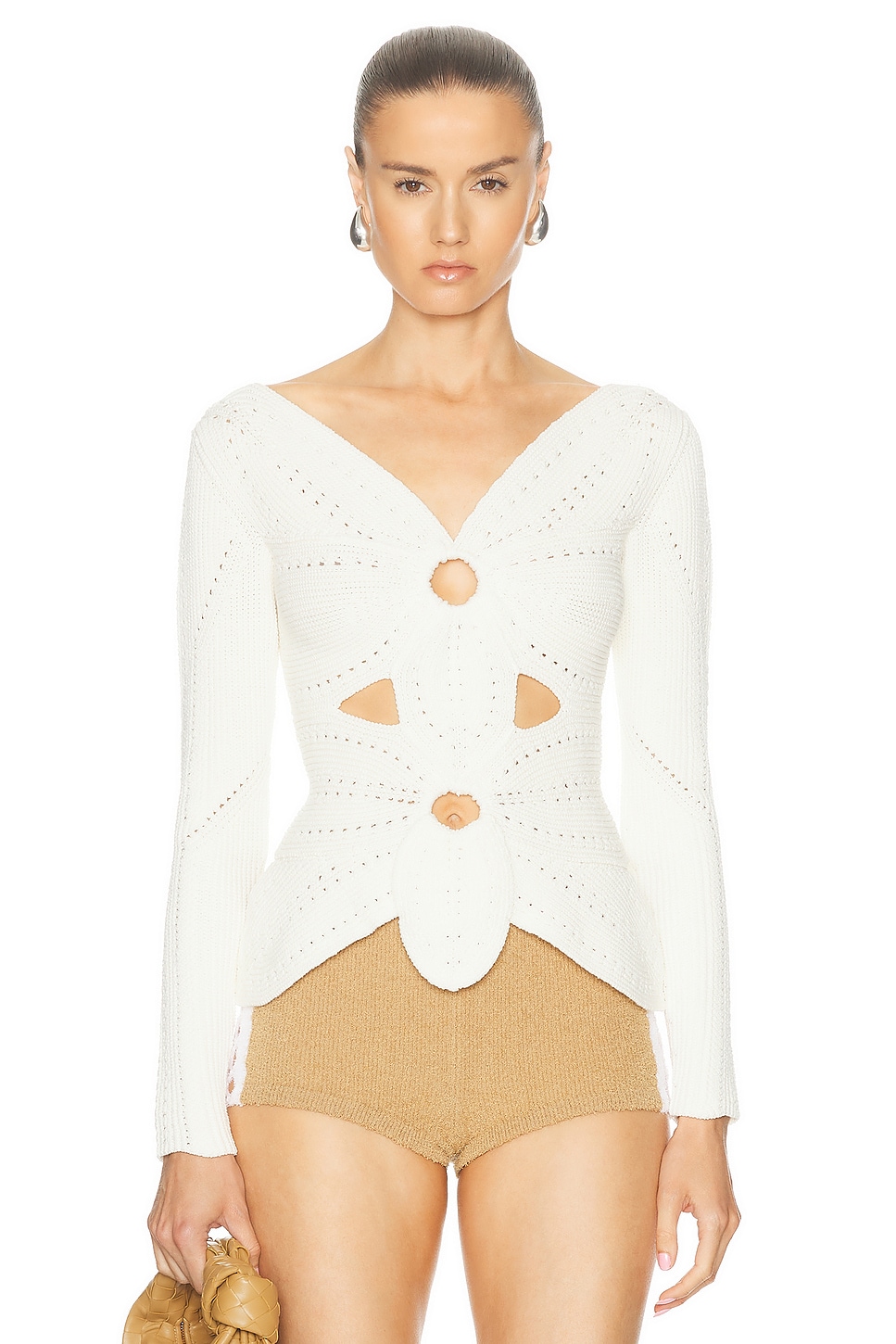 Image 1 of Cult Gaia Lule Crochet Top in Off White