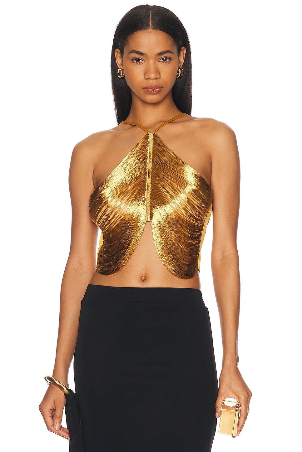 Image 1 of Cult Gaia Quella Knit Top in Gold