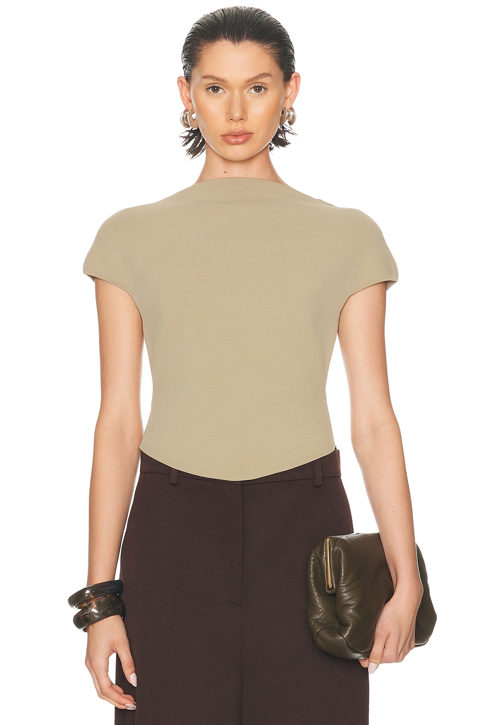Image 1 of Cult Gaia Virginiana Knit Top in Nutmeg