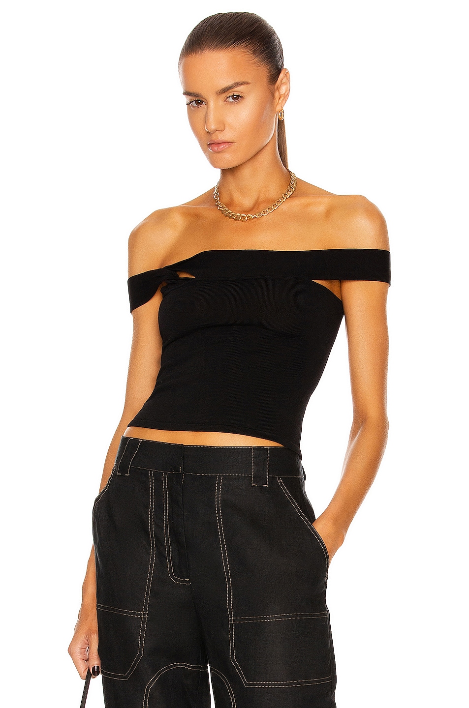 Image 1 of Cult Gaia Kimmy Knit Top in Black
