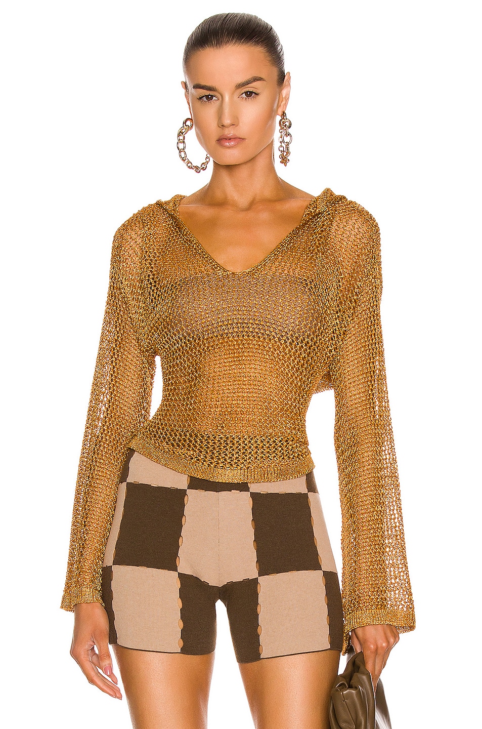 Image 1 of Cult Gaia Catherine Knit Crochet Coverup in Cider
