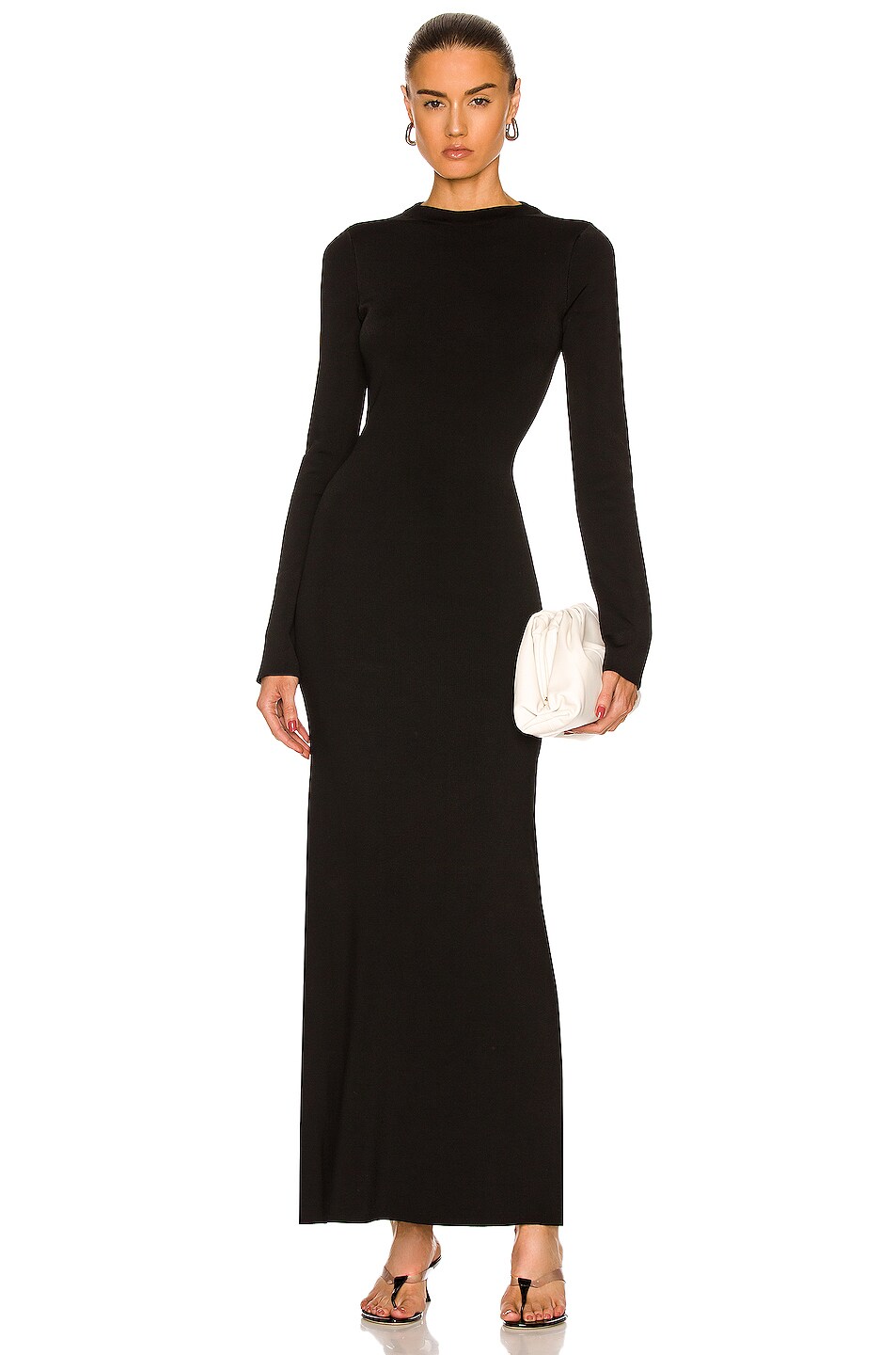 GALVAN Athena Pearl Dress in Black | FWRD