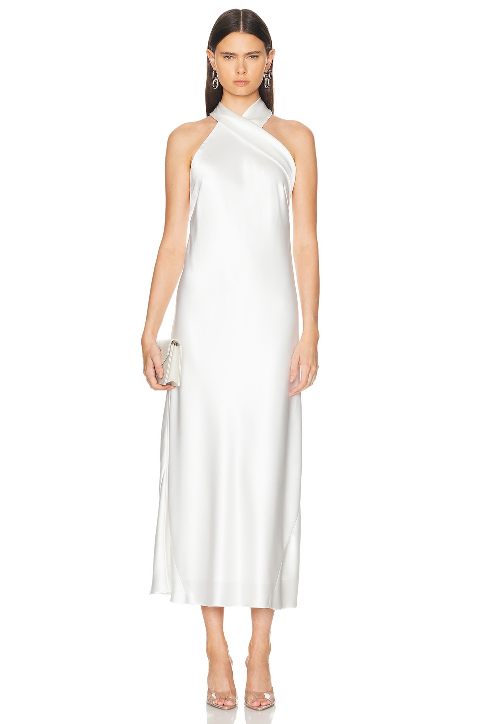Image 1 of GALVAN Cropped Pandora Dress in Off White
