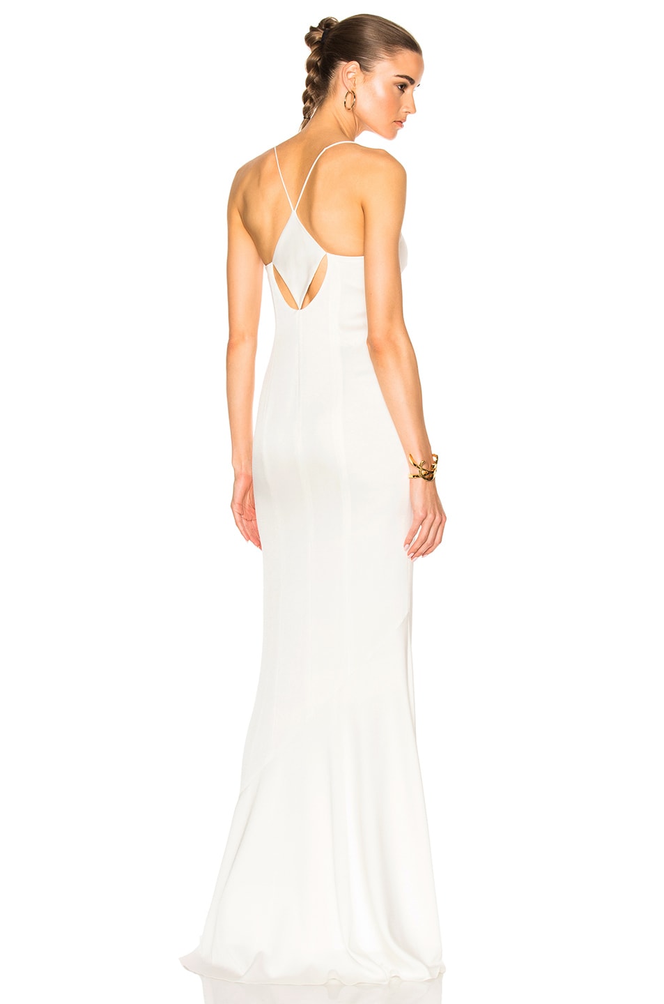 Image 1 of GALVAN for FWRD Slit Spaghetti Strap Dress in White