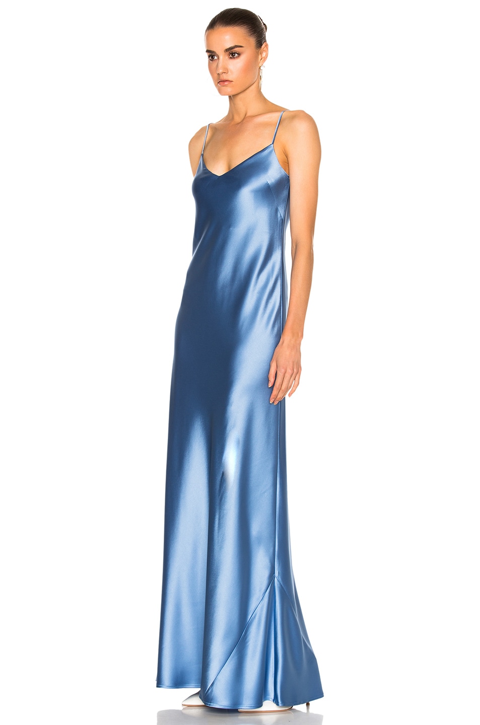 GALVAN for FWRD Alcazar V-Neck Dress in Sky Blue | FWRD