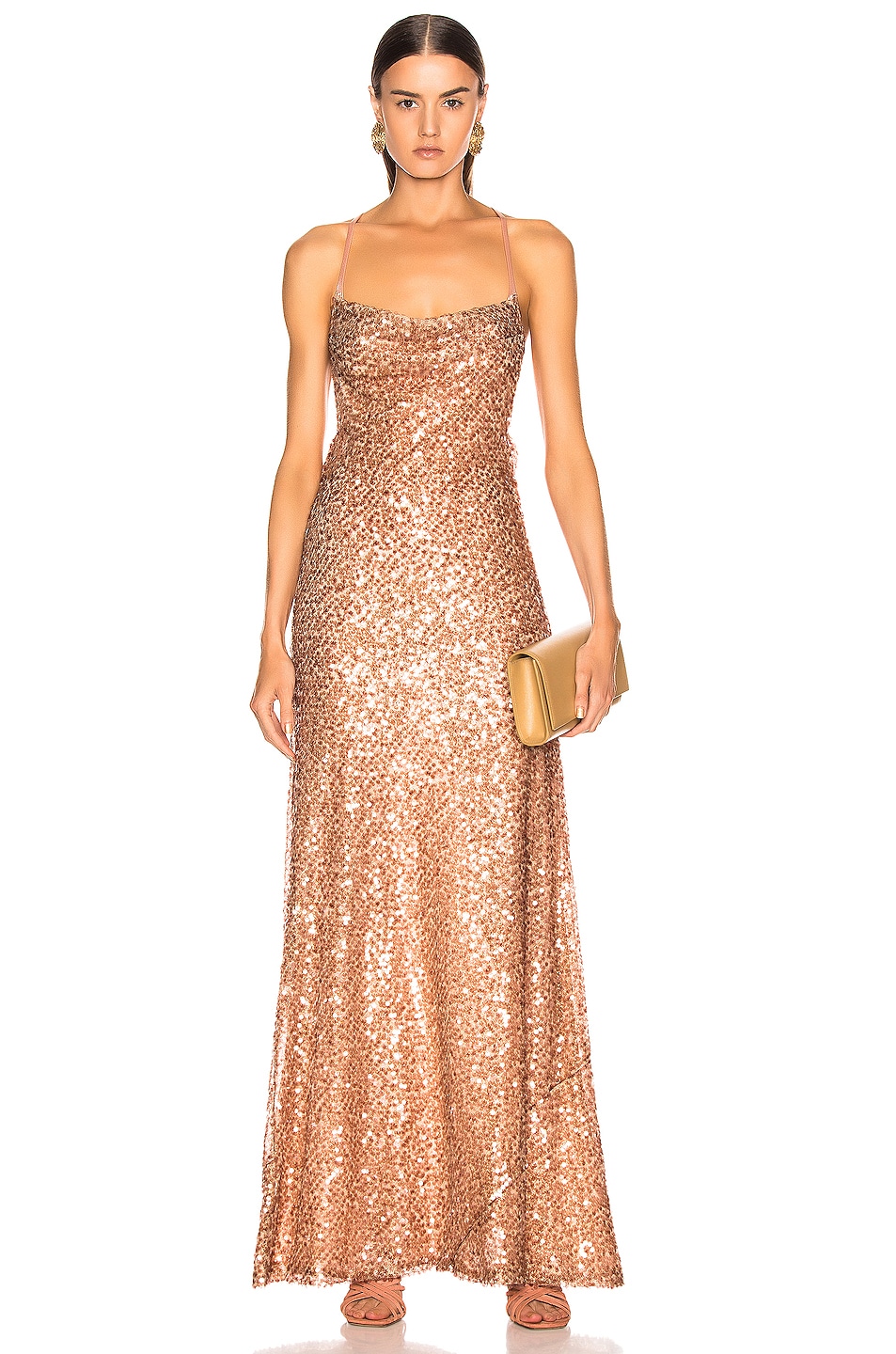 Image 1 of GALVAN Paillette Whiteley Dress in Copper