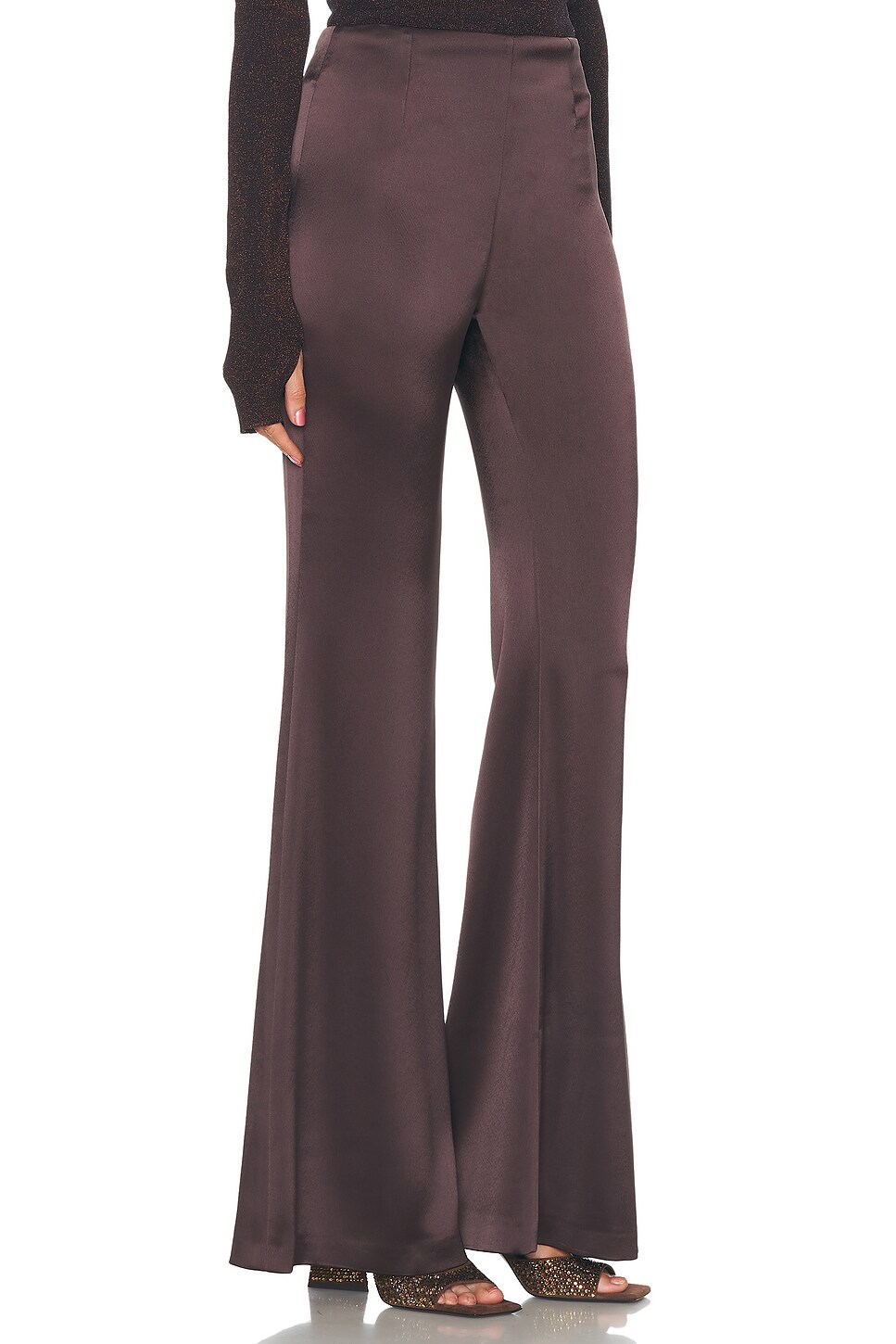 Shop Galvan Atruvia Trouser In Chocolate