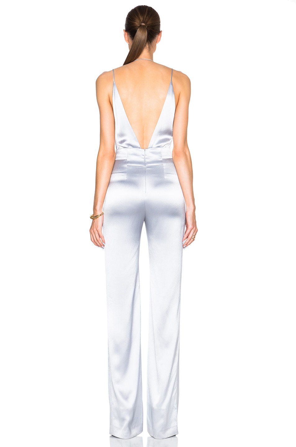 plunge neck jumpsuit