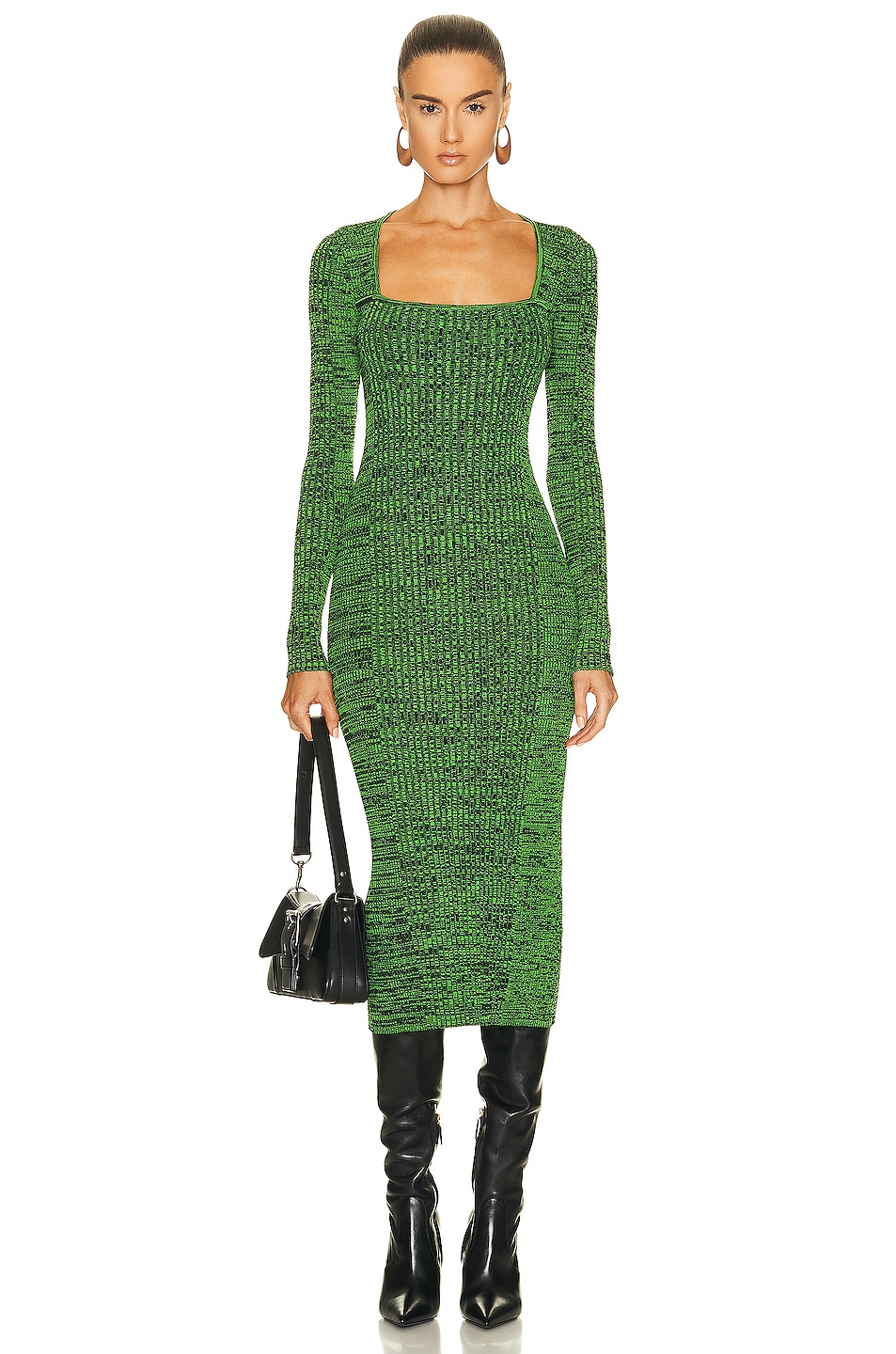 Image 1 of Ganni Midi Dress in Kelly Green
