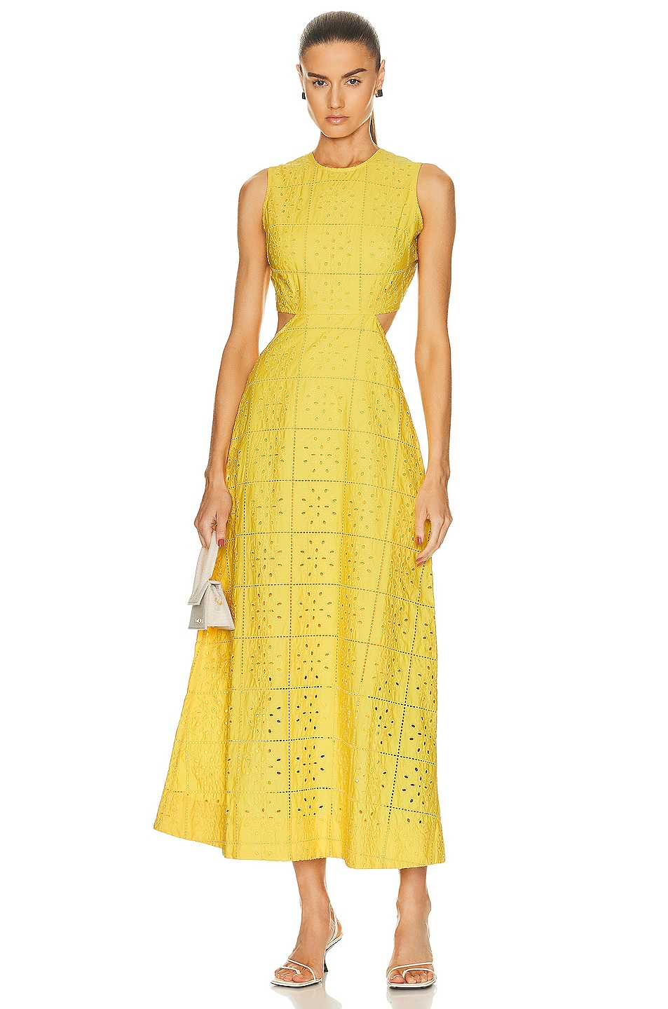 Image 1 of Ganni Cut Out Dress in Maize