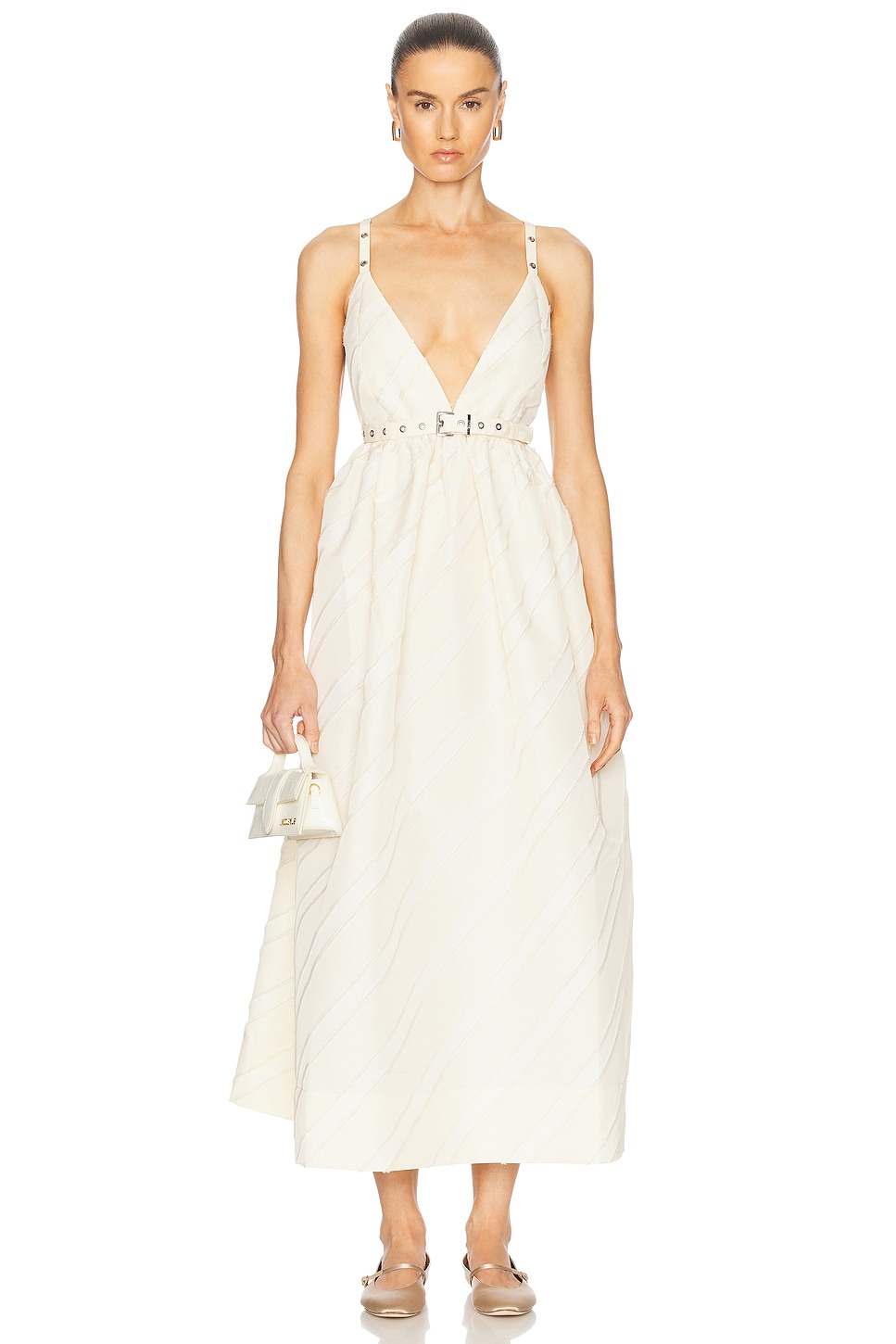 Image 1 of Ganni Sleeveless Dress in Egret