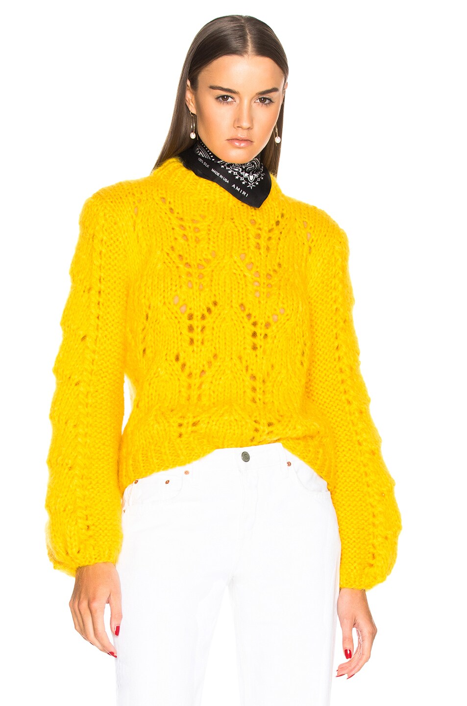 Image 1 of Ganni Julliard Mohair Sweater in Lemon