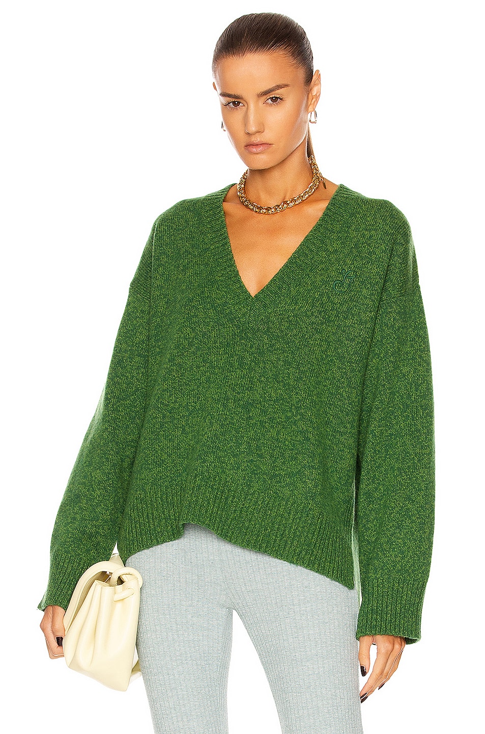 Image 1 of Ganni Wool Mix Sweater in Kelly Green