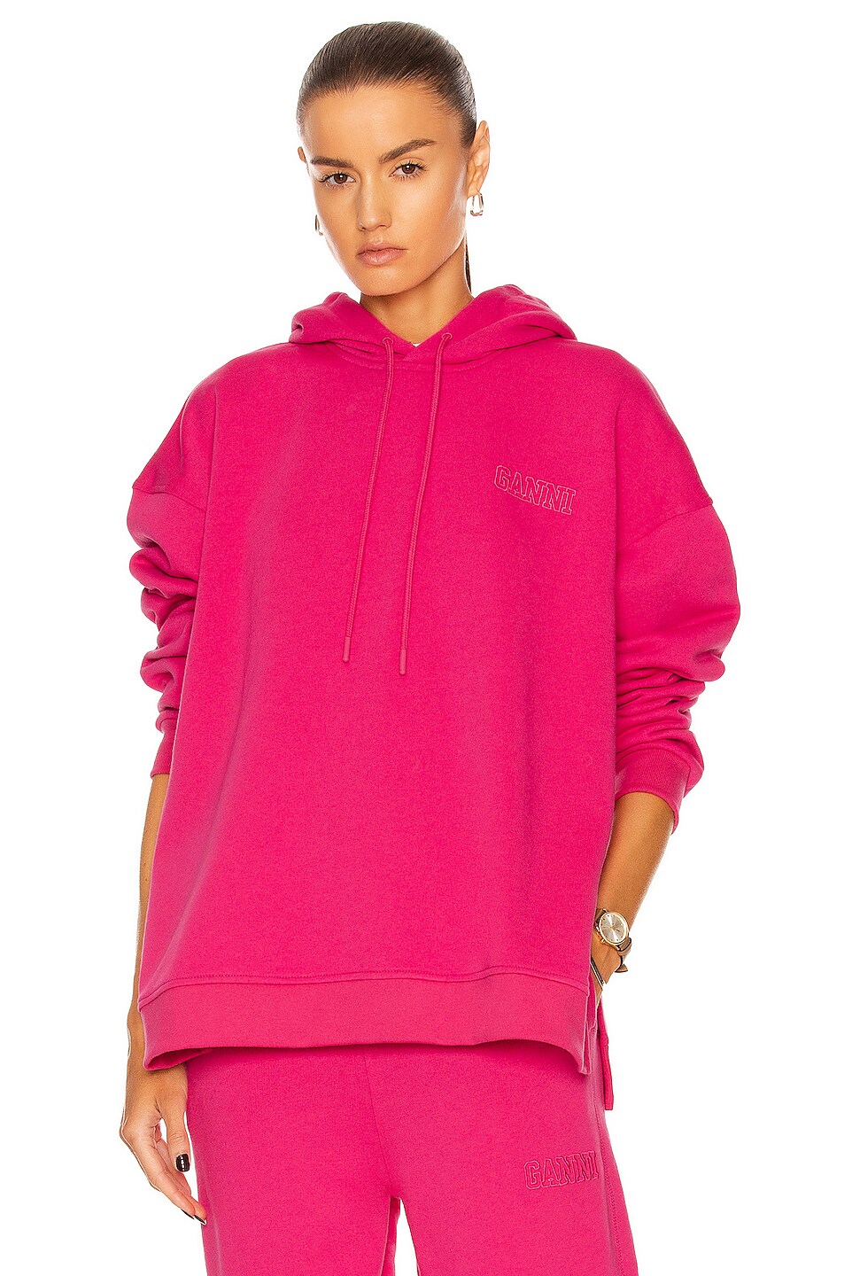 Image 1 of Ganni Software Isoli Sweatshirt in Shocking Pink