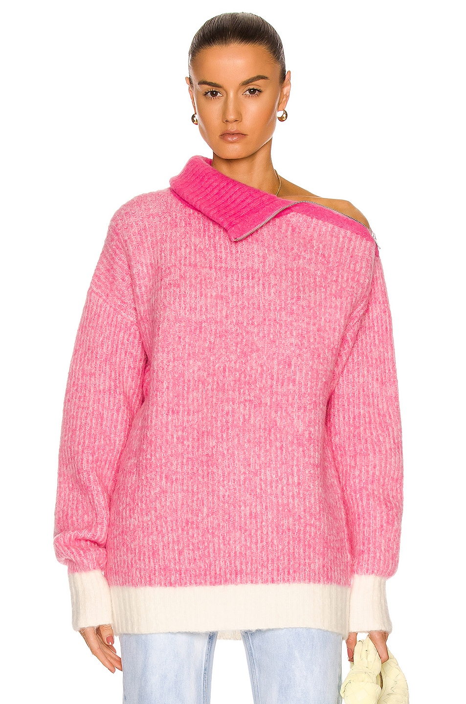 Image 1 of Ganni Soft Wool Knit Sweater in Carmine Rose