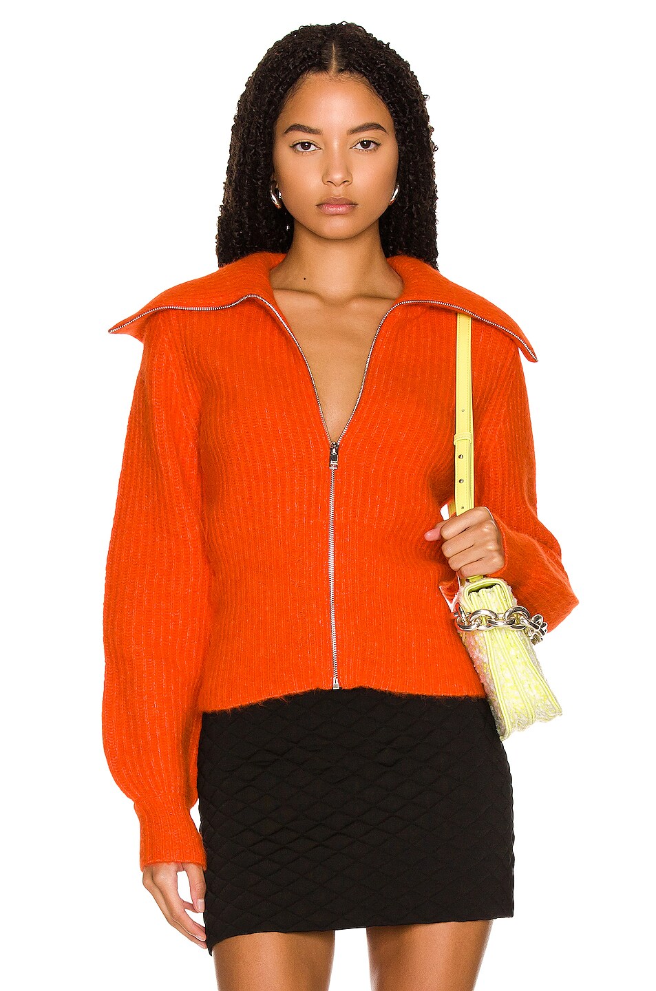 Image 1 of Ganni Chunky Soft Wool Knit Sweater in Orangedotcom