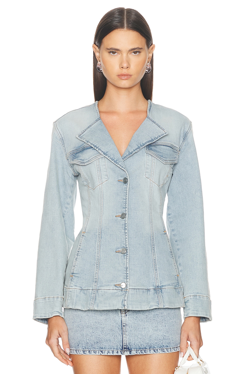 Image 1 of Ganni Fitted Blazer in Tint Wash