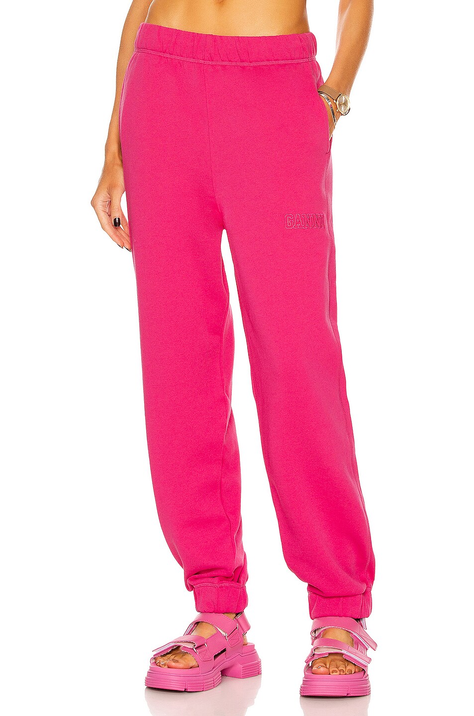 Image 1 of Ganni Software Isoli Sweatpants in Shocking Pink