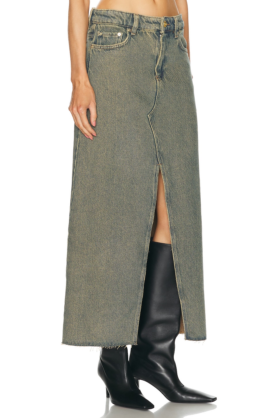 Shop Ganni Maxi Skirt In Shitake