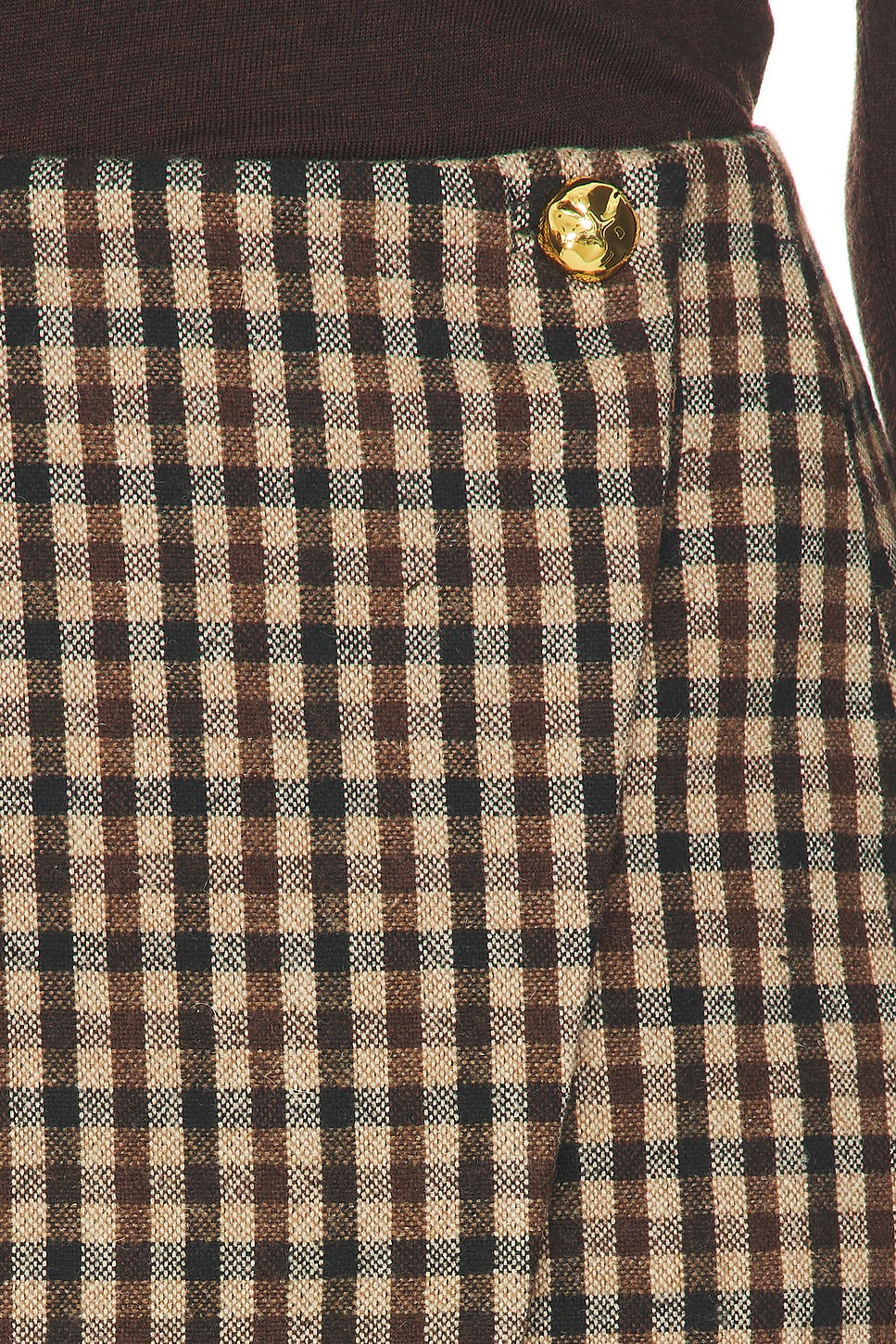 GANNI Check Wool Mini Skirt thumbnail