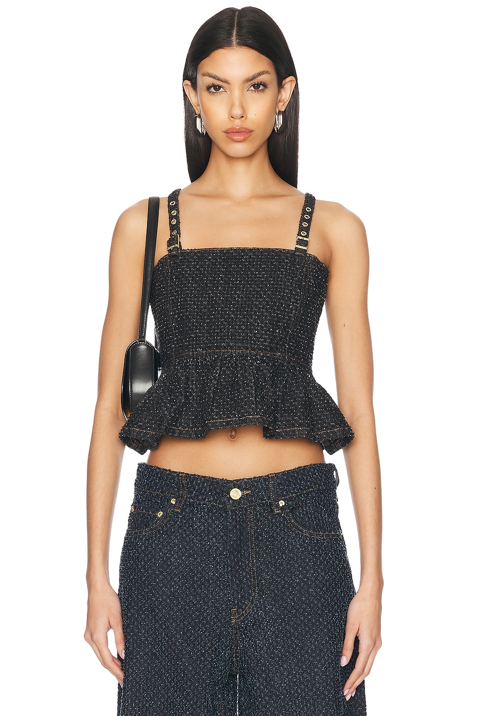 Image 1 of Ganni Sleeveless Top in Black