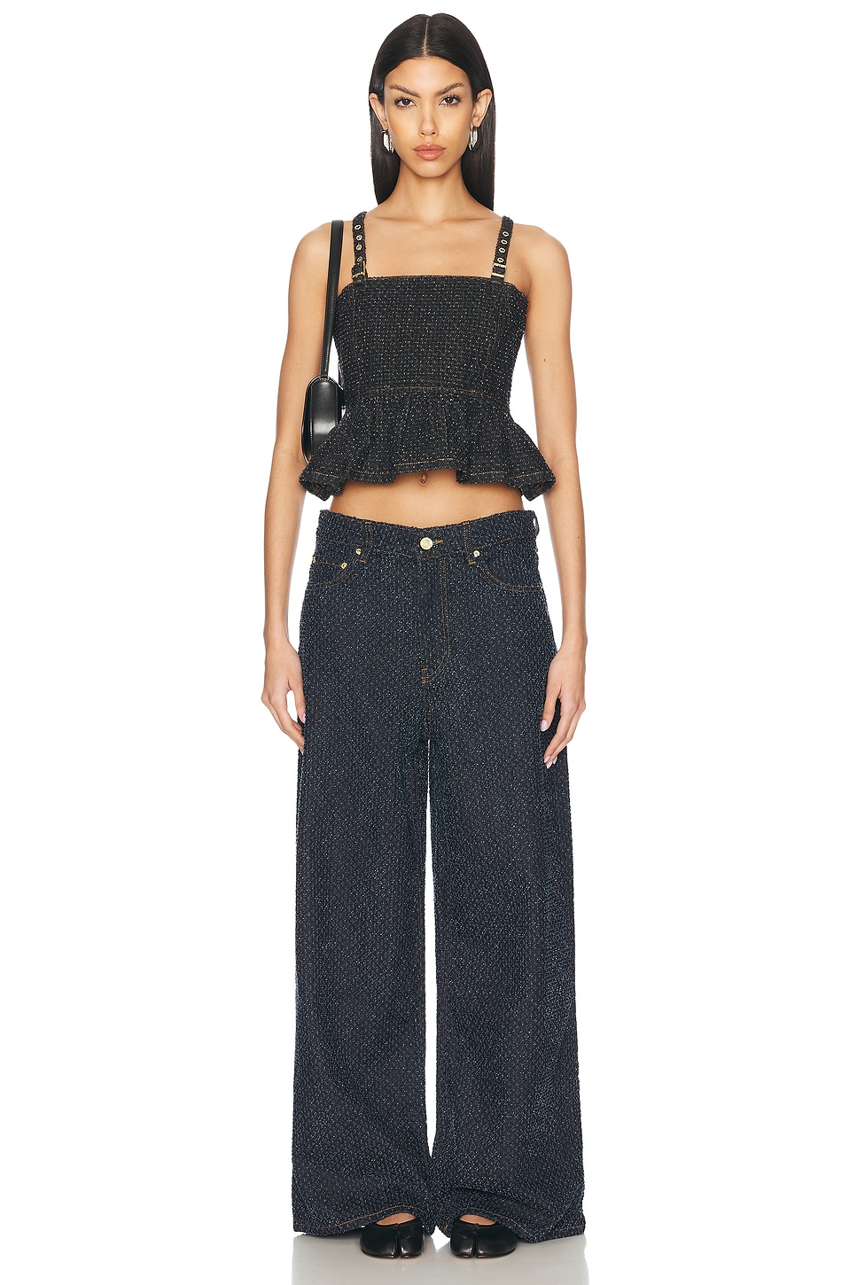 Image 4 of Ganni Sleeveless Top in Black