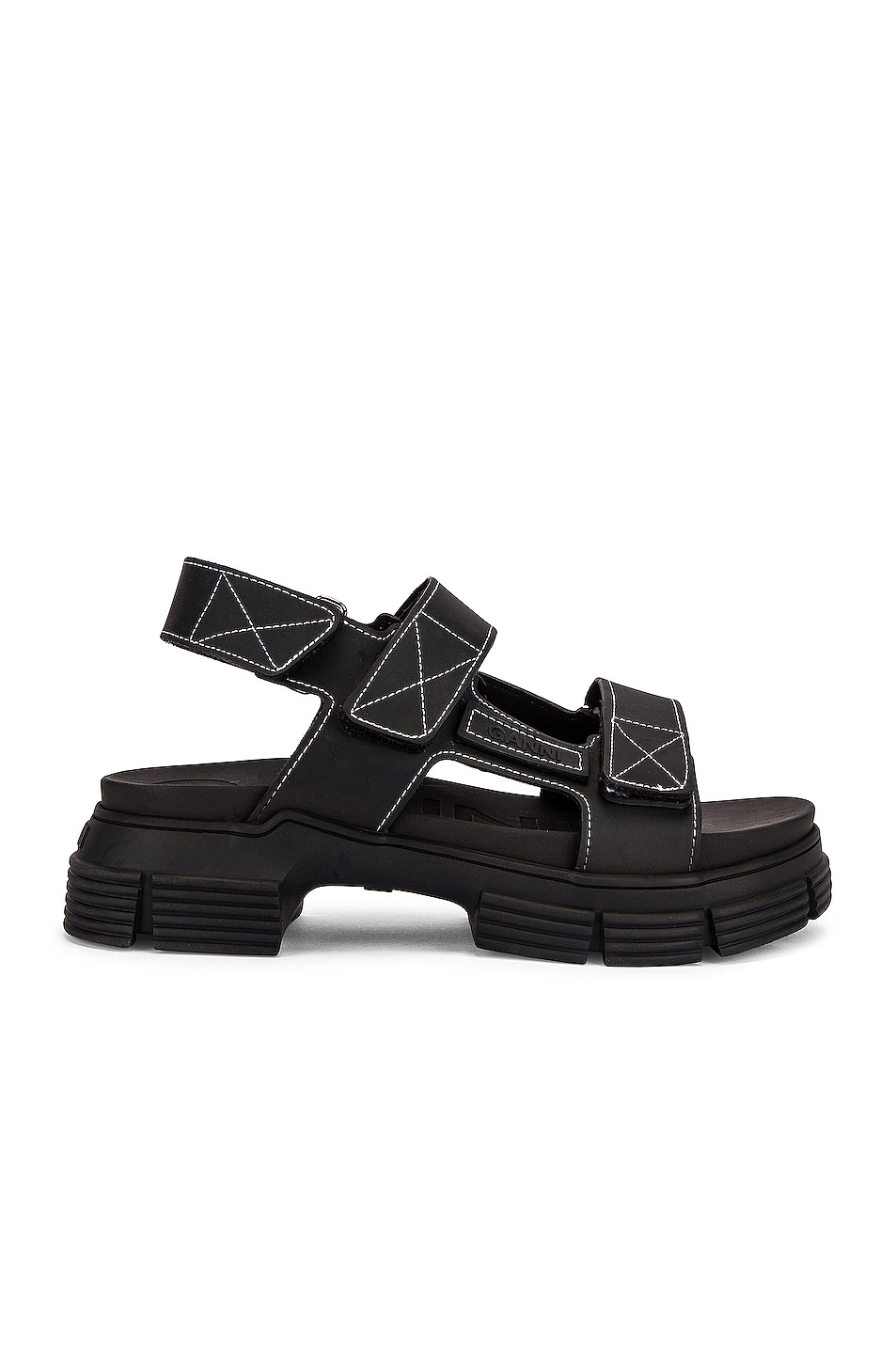 Image 1 of Ganni Recycled Rubber Sandal in Black