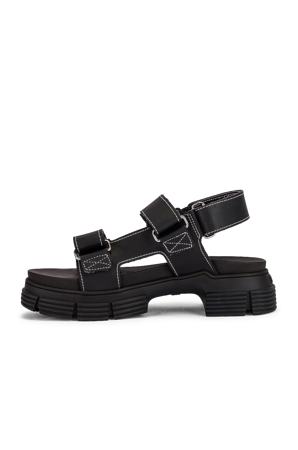 Ganni Recycled Rubber Sandal in Black | FWRD